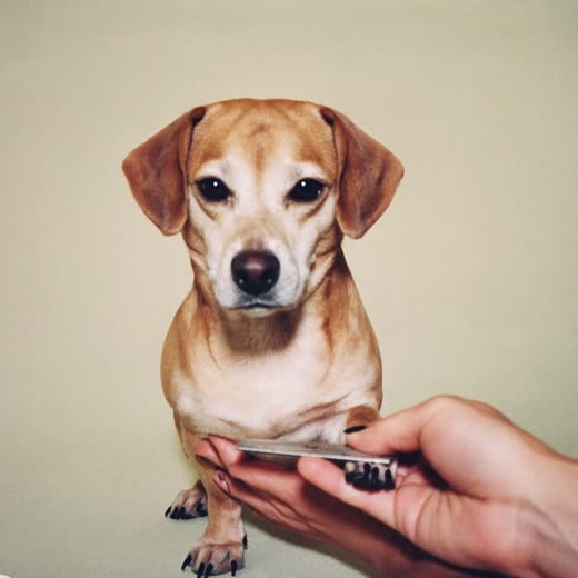 A small dog having its nails clipped
